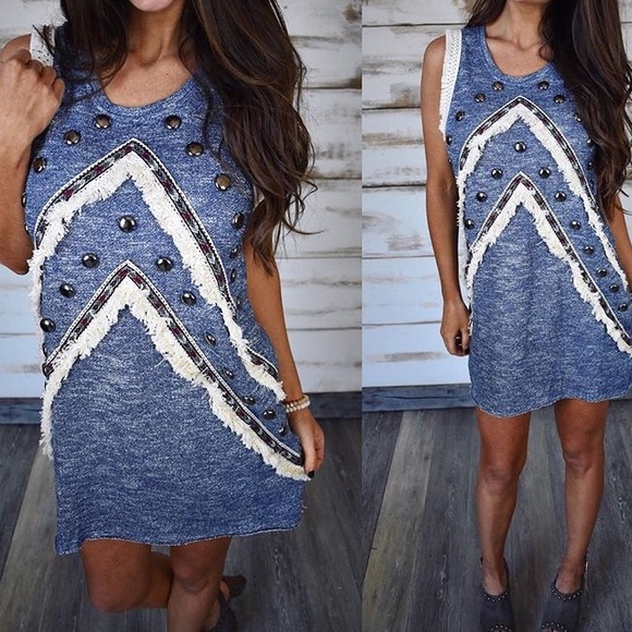 Hayden (Los Angeles) Dresses & Skirts - Denim Embellished Tank Dress